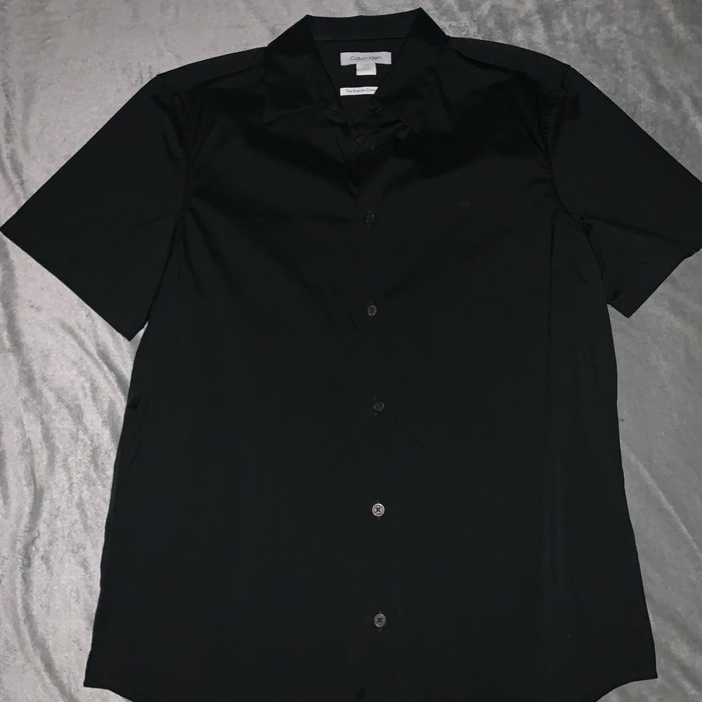 Calvin Klein Black Short Sleeve Button-Down Shirt